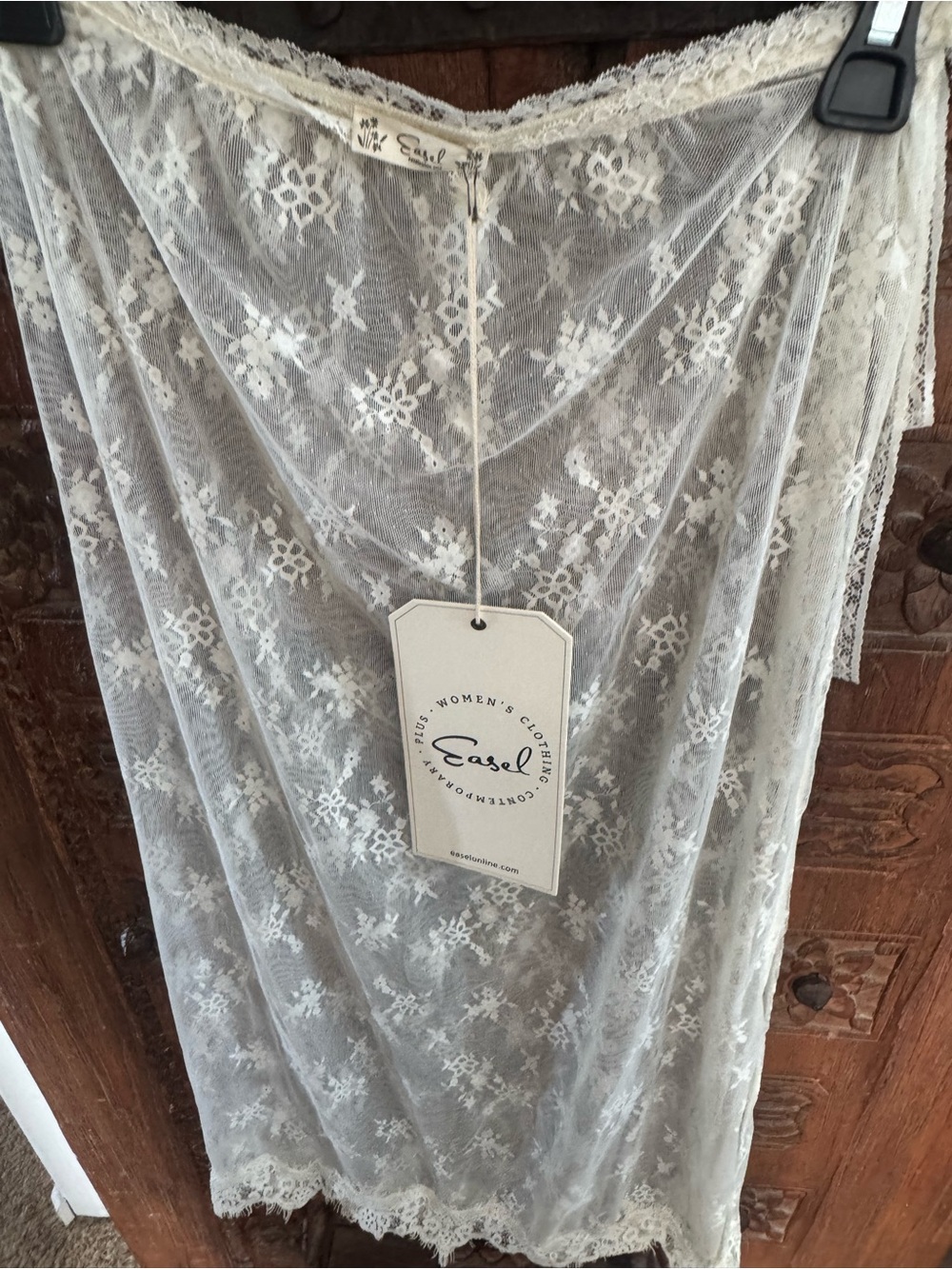easel Sheer Lace Maxi Skirt in Ivory - Picture 4 of 4